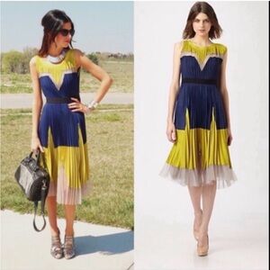 Ciel USA‎ Pleated Color Block Dress Large
